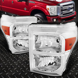 2011-2015 Ford F-250 Headlight dual retrofit headlight prebuilt paint matched with vehicle specific hallos