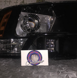 2009-2015 Ram Quad Headlight retrofit paint matched with vehicle specific halos