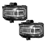 Ford 17-18 F250/F350/F450 Superduty Side Mirror Lenses (2-Piece Set) w/ WHITE LED Running Lights, AMBER Blinking LED Turn Signals & WHITE LED Spot Lights – Clear Lens