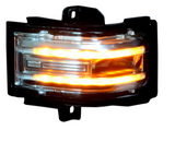 Ford 17-18 F250/F350/F450 Superduty Side Mirror Lenses (2-Piece Set) w/ WHITE LED Running Lights, AMBER Blinking LED Turn Signals & WHITE LED Spot Lights – Clear Lens