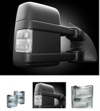 Ford 08-16 F250/F350 Superduty Side Mirror Lenses (2-Piece Set) w/ WHITE LED Running Lights & Turn Signals – Clear Lens